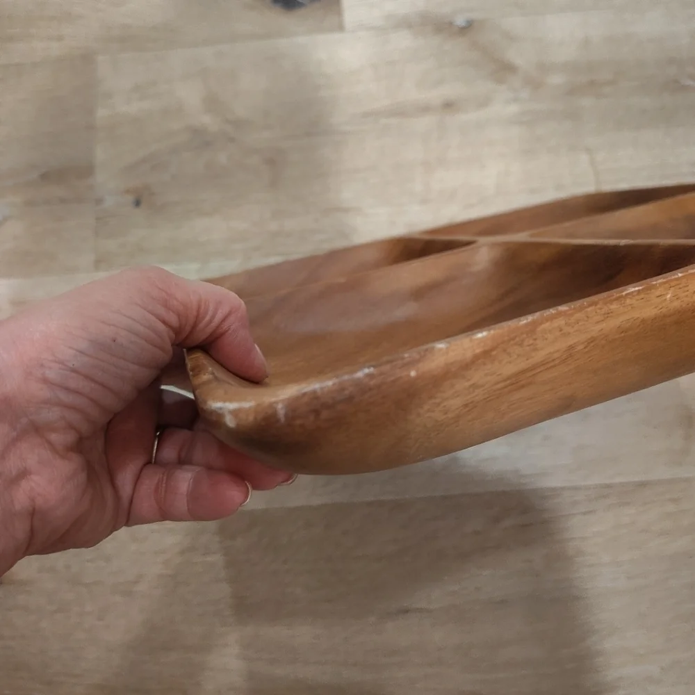 Wooden Quadruple Serving Tray